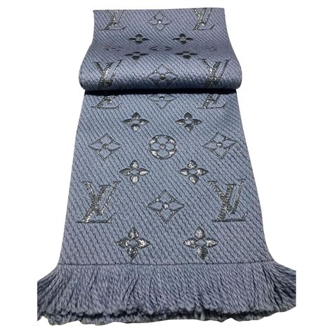 louis vuitton schal blau silber|louis vuitton monogram shawl.